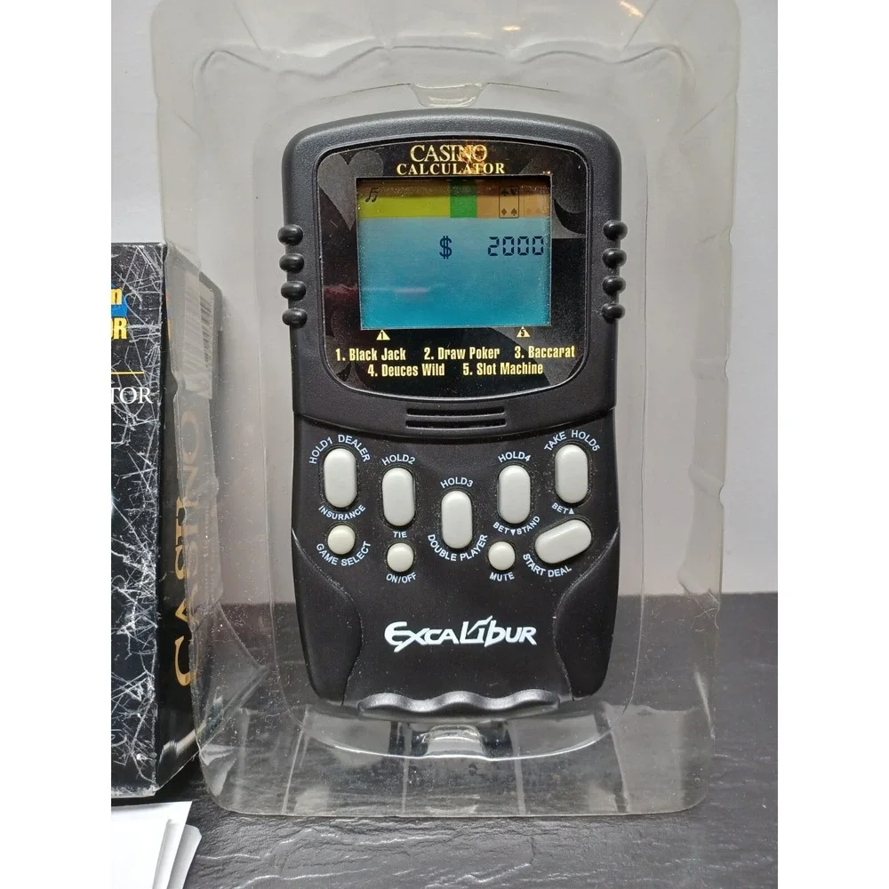 Casino Calculator Handheld Game Tested & Working travel Excalibur portable